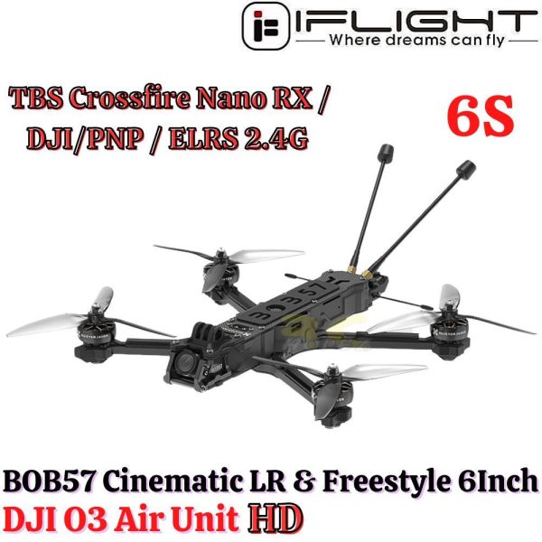 iFlight BOB57 O3 HD Cinematic LR & Freestyle w/DJI O3 Air Unit With GPS 6Inch 280mm 6S FPV Drone BOB57-O3