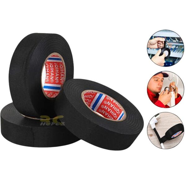 15m Heat-resistant Adhesive Cloth Automotive Wiring Harness Wire Tape Car Heat Sound Isolation Soundproof For RC BG-Tape