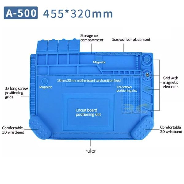 Silicone Pad S140/150/160/170/A500 Soldering Magnetic Heat-Resistant Station Mat for Soldering Repair Station BG-Pad