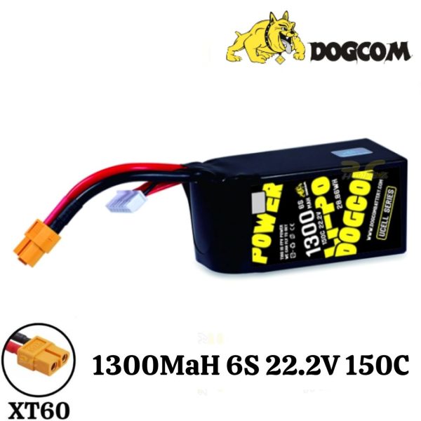 27855102dc524fb8c73f08c06f4f88fa.jpeg Dogcom 22.2V 1300mAh 150C 6S Lipo Battery With XT60 Plug DCM1300/150-6S