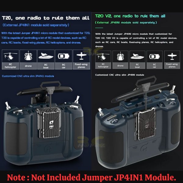Jumper T20 T-20 T20S T-20S V2 ELRS 2.4GHz Hall/RDC90 Sensor Gimbals OLED Screen Max 1000mW EdgeTX Remote Control Mode 2