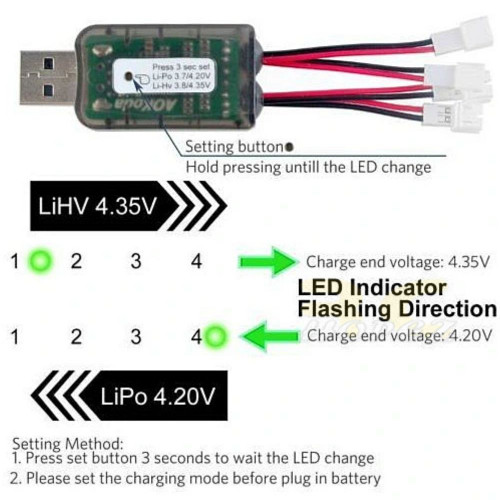 465214d3da6d55560f75762a7f57628a.jpeg AOKoda CX405 4CH Micro USB Battery Charger Voltage 4.20V / 4.35V For 1S Lipo and LiHV Battery