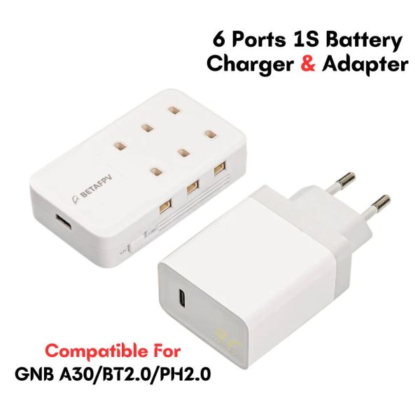 BETAFPV 6 Ports 1S Lipo Charger Board supports A30/BT2.0/PH2.0 Connector With 12V 2.5A Power Adapter(EU) BT-Charger-A