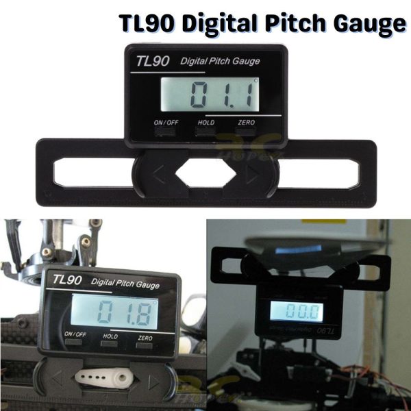 TL90 Digital Pitch Gauge LCD Backlight Display Blades Angle Measurement Tool For ST250-800 Flybarless Helicopter TL90