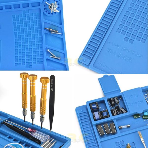 Silicone Pad S140/150/160/170/A500 Soldering Magnetic Heat-Resistant Station Mat for Soldering Repair Station BG-Pad