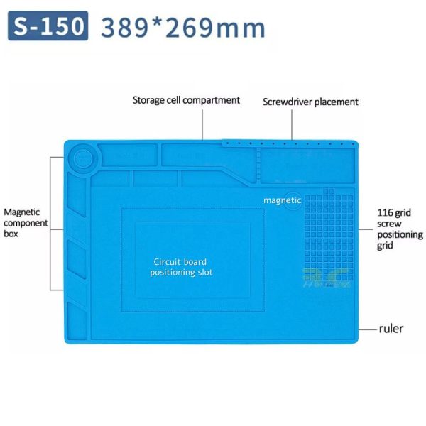 Silicone Pad S140/150/160/170/A500 Soldering Magnetic Heat-Resistant Station Mat for Soldering Repair Station BG-Pad