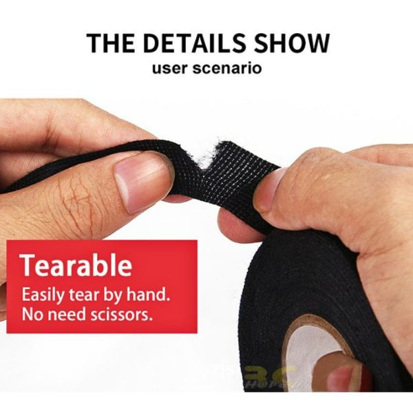 15m Heat-resistant Adhesive Cloth Automotive Wiring Harness Wire Tape Car Heat Sound Isolation Soundproof For RC BG-Tape