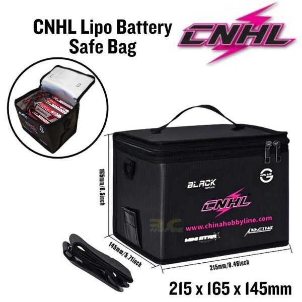 CNHL Lipo Safe Bag Double Zipper FireProof ExplosionProof for Lipo Battery Charge and Storage L215xH165HxW145mm CNHL-Bag