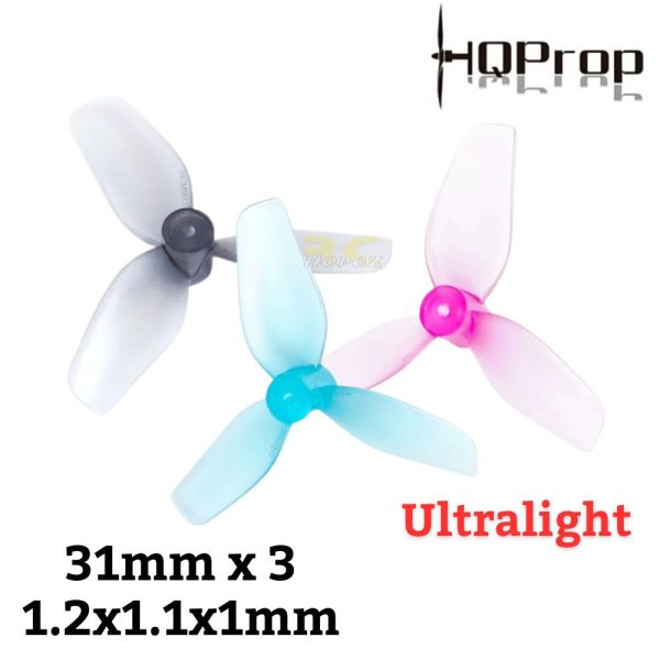 HQProp Ultralight Micro Whoop Prop 31MMX3 1.2x1.1 1mm Hole 3-Blade Propeller (2pairs/4pcs) HQT31U