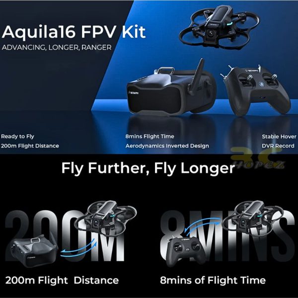 BetaFPV Aquila16 1S FPV Kit Brushless Version with LiteRadio 2 SE TX+VR03 Goggles+2Pcs 1100Mah Battery RTF BT-Aquila16