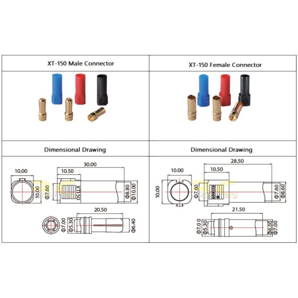 b49657d609e44a186ab08e05cf4e316f.jpeg 1Pair Amass XT150 Connector With 6mm Gold Connector A-XT150