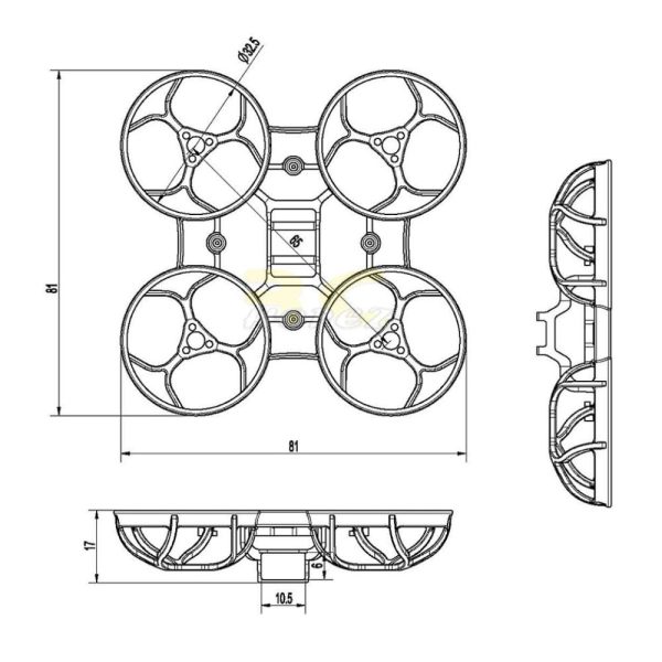 35a0f1ed74cf29366006f68d061a6606.jpeg Happymodel Mobula6 2024 Mobula6 ECO 2024 65mm Brushless Whoop Frame Kit Black/White HP-M6