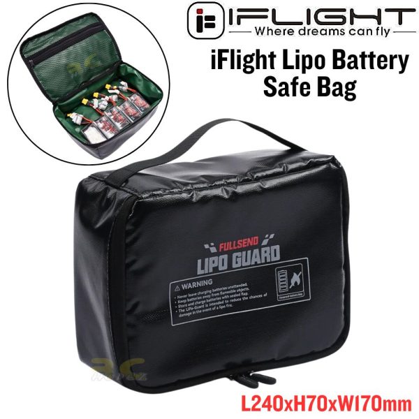 iFlight Lipo Safe Bag Double Zipper FireProof ExplosionProof for Lipo Battery Charge and Storage L240xH70xW170mm MX-Bag