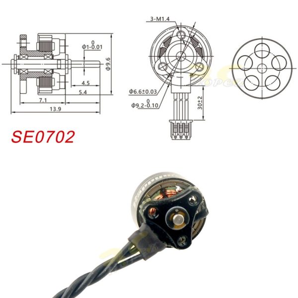 Happymodel SE0702 23000/26000/28000KV 1S 1.0mm Shalf Brushless Motor for Mobula6 ELRS/Mobeetle6/Mobula6 2024 ELRS SE0702
