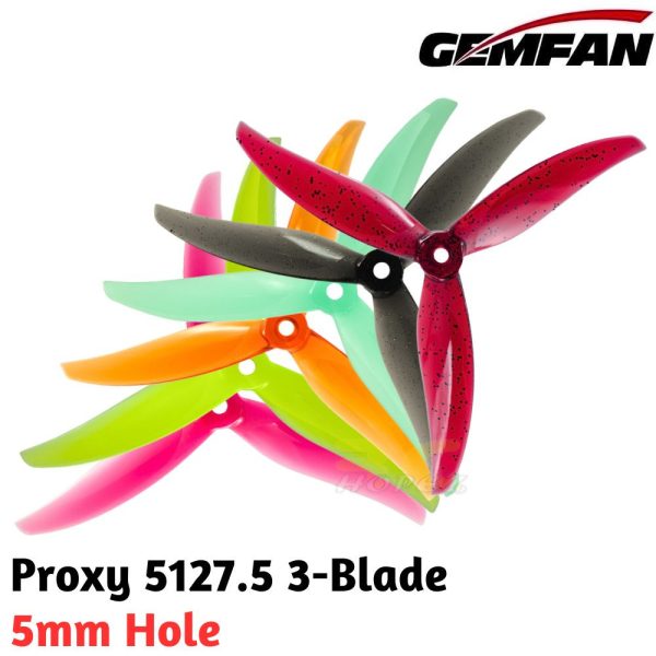 Gemfan Proxy 5127.5 5Inch 5mm Hole 3-blade Propeller (2 pairs/4pcs) Gem5127.5-3