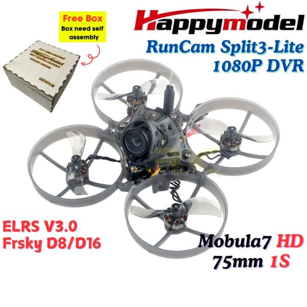 6483a52d0e4f79da84d8762c6f20c805.jpeg Happymodel Mobula7 1S HD 75mm X12 5In1 AIO w/ RunCam Split3-Lite 1080P DVR Brushless Whoop ELRS V3.0/Frsky Mobula7HD-1SN