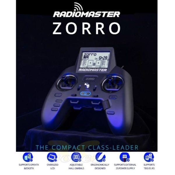 828dc9ca18eee0670baacbb0198a9f2c.jpeg RadioMaster Zorro 2.4GHz 16CH JP4IN1 Multi-protocol / ELRS Radio Transmitter (Mode 2 Left) TXSN-Zorro