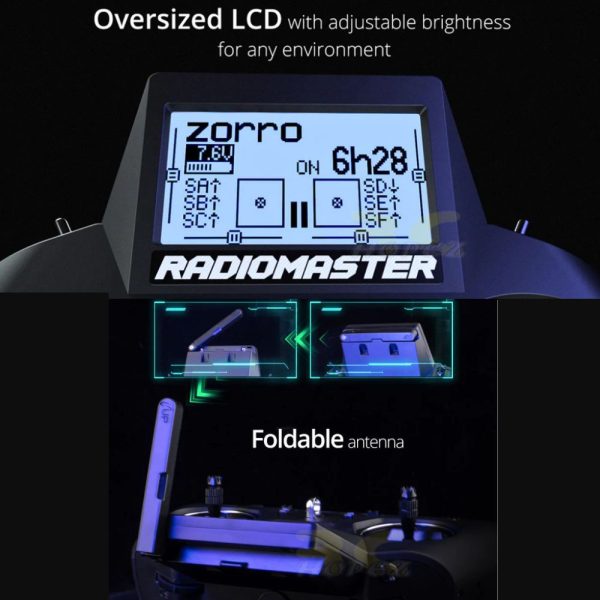 RadioMaster Zorro Max Edition AG01 Mini Hall Gimbals JP4IN1 Multi-protocol Radio Transmitter (Mode 2 Left ) TXN-ZorroMax