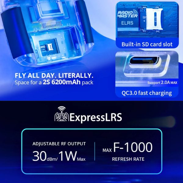 Radiomaster Boxer Transparent 2.4GHz 16CH Hall Gimbals ELRS EdgeTX Radio Transmitter (Mode 2 Left)  TXN-Boxer TR