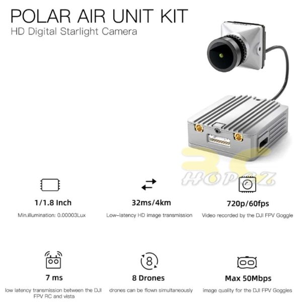 Caddx Polar Air Unit Kit Starlight Digital HD System For DJI HD FPV (1 PC) WN-AirUnit