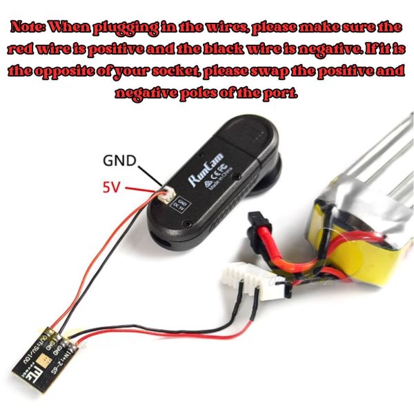 Naked GoPro Runcam Thumb Camera Buck Converter 2-6S 5V/3A BEC Step Down Module with Power Cable for RC FPV Drone XJ561