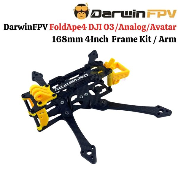 08fe2cc3247e918cba0fa6ceff303ea2.jpeg DarwinFPV FoldApe4 Frame 4 Inch Long Range Folding FPV Frame Kit / Arm Compatible DJI O3 Analog Avatar DW-FoldApe4 Frame