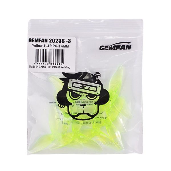 Gemfan Hurricane 2023S 3-Blade 2Inch 1.5mm Single Hole Propeller for Happymodel Mobula8 ELRS (4 Pairs/8Pcs) Gem2023S-1.5
