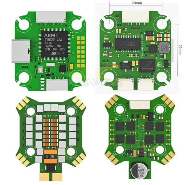 357b901964ab8114e021d8bce9954bd8.jpeg iFlight 20x20mm BLITZ Mini F7 V1.2 Flight Controller & E55 55A 2-6S 4In1 BLHeli32 ESC for Nazgul Evoque F5 F6 MX5573