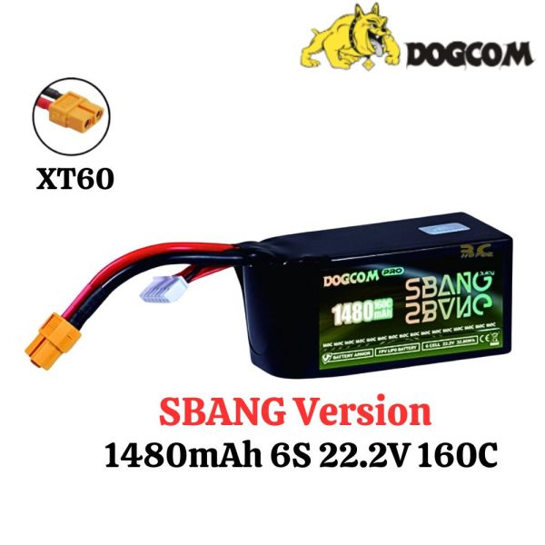 Dogcom 6S Lipo 1480mAh 160C XT60 SBANG Version For Profesional FPV Racing DCM1480/160-6S