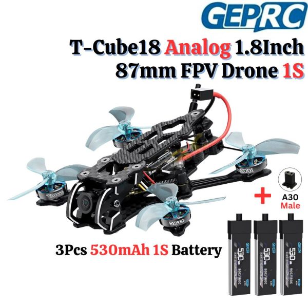 GEPRC T-Cube18 Analog ELRS 2.4G 1.8 Inch 87mm w/Caddx ANT 1S/530 Fly Easy Mini FPV Freestyle Drone GEP18-AN