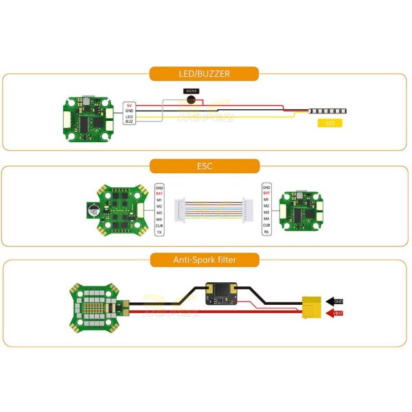 iFlight 20x20mm BLITZ Mini ATF435 Flight Controller & Mini E55S 55A 2-6S 4In1 ESC for RC FPV Drone MX4381