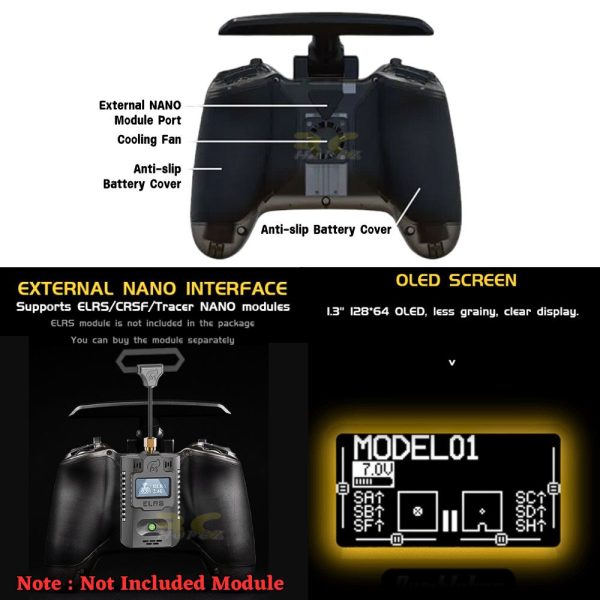 Jumper Bumblebee ELRS 2.4GHz Built-in 1000mW Hall Sensor Gimbals ExpressLRS OLED Screen EdgeTX Remote Controller Mode 2