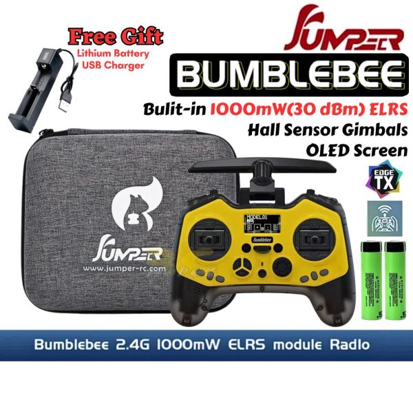 Jumper Bumblebee ELRS 2.4GHz Built-in 1000mW Hall Sensor Gimbals ExpressLRS OLED Screen EdgeTX Remote Controller Mode 2