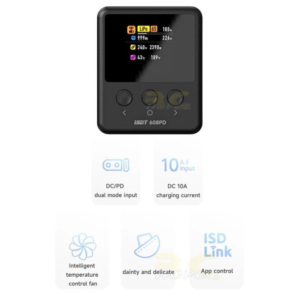 b718886d393a10990c1ff943b7479561.jpeg ISDT 608PD 240W 10A Smart Digital Lipo Charger XT60 USB Type C Input For 1-6S Battery + Free XT60 to XT30 ISDT-608PDN