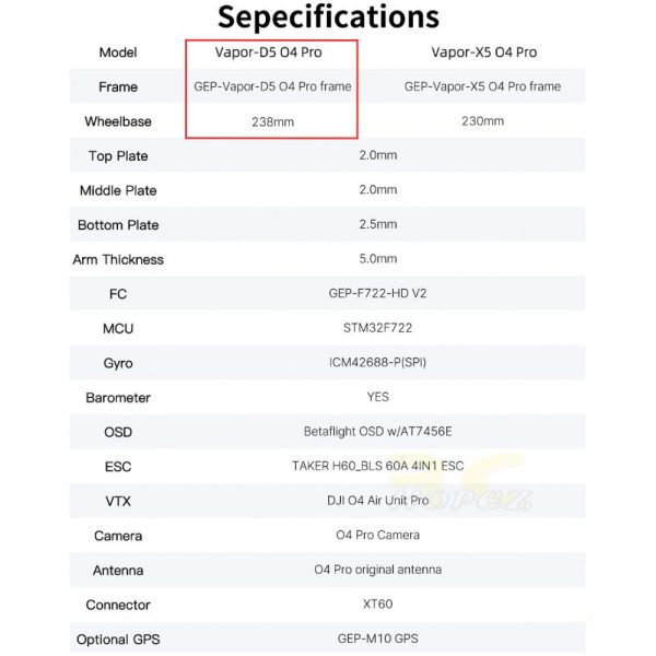 GEPRC Vapor-D5 HD DJI O4 Air Unit PRO With GPS 6S 5 Inch Freestyle Racing FPV Drone GEP-Vapor-D5O4