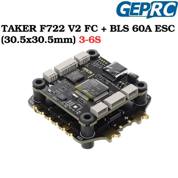 cd7b97da6d05bbbf76e89b4a34d89bda.jpeg GEPRC TAKER F722 BLS 60A V2 STACK 4IN1 ESC Flight Controller 30.5×30.5mm for Vapor-D5 X5 Analog HD FPV Drone GEP-F722-60