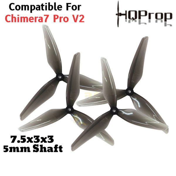 HQProp Durable Prop 7.5x3x3 5mm Shaft Hole 3-Blade Propeller (2pairs/4pcs) Compatible For Chimera 7 HQ7533