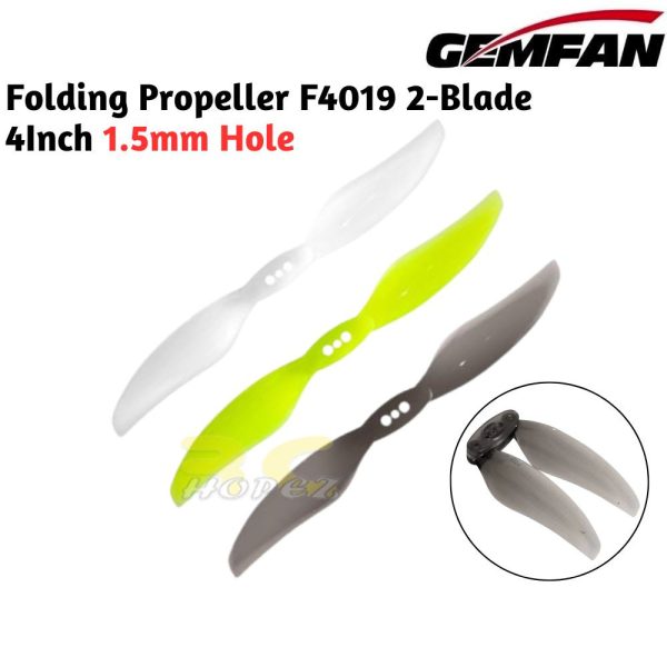 Folding Propeller Gemfan F4019 2-Blade 4 Inch 1.5mm Hole (2 Pairs/4 Pcs) Gem-F4019