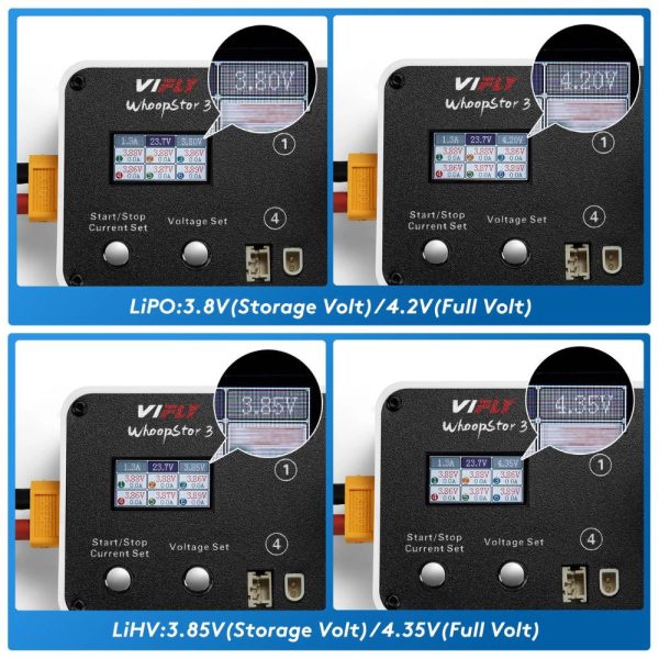 Charger 1S 40W BT2.0 PH2.0 A30 VIFLY WhoopStor V3 6 Ports LiPo LIHV Charger Discharger Storage for Tinywhoop HX-Vifly V3