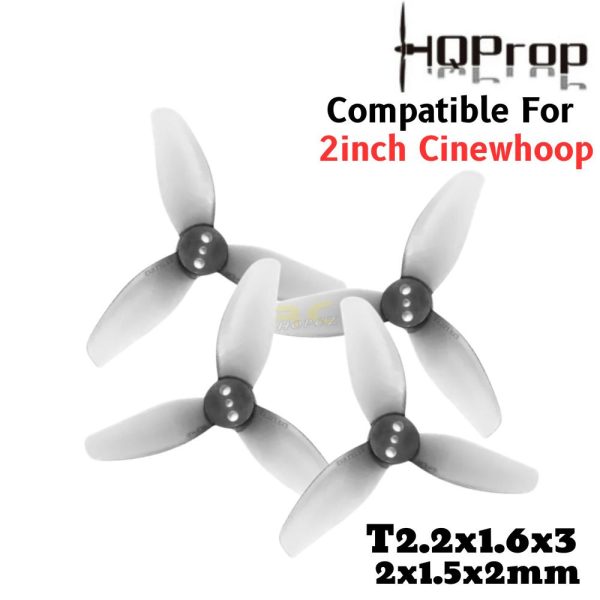 HQProp T2.2x1.6x3 2/1.5/2 Hole 3-Blade Propeller (2pairs/4pcs) Compatible For 2inch Cinewhoop HQT2216