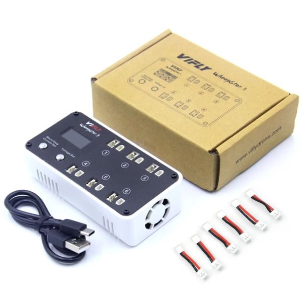Charger 1S 40W BT2.0 PH2.0 A30 VIFLY WhoopStor V3 6 Ports LiPo LIHV Charger Discharger Storage for Tinywhoop HX-Vifly V3