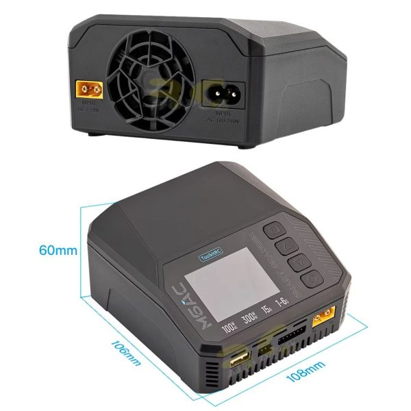 ToolkitRC M6AC Smart Balance Charger 1-6S AC 100W DC 300W 15A   For Lipo LiHV LiFe NiMh LiIon Battery UK Plug TK-M6AC