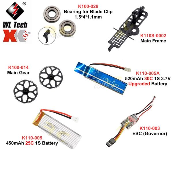 2937a127dc7cdc884f901fad90f635ae.jpeg Wltoys XK K110S K110 V977 RC Helicopter Accessories Canopy Motor Blade Gear ESC Main Gear Blades Shaft Servo K110S-Parts