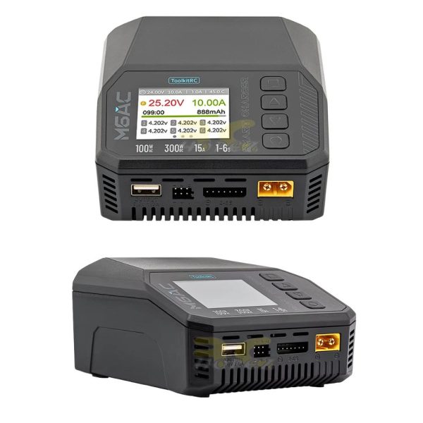 ToolkitRC M6AC Smart Balance Charger 1-6S AC 100W DC 300W 15A   For Lipo LiHV LiFe NiMh LiIon Battery UK Plug TK-M6AC