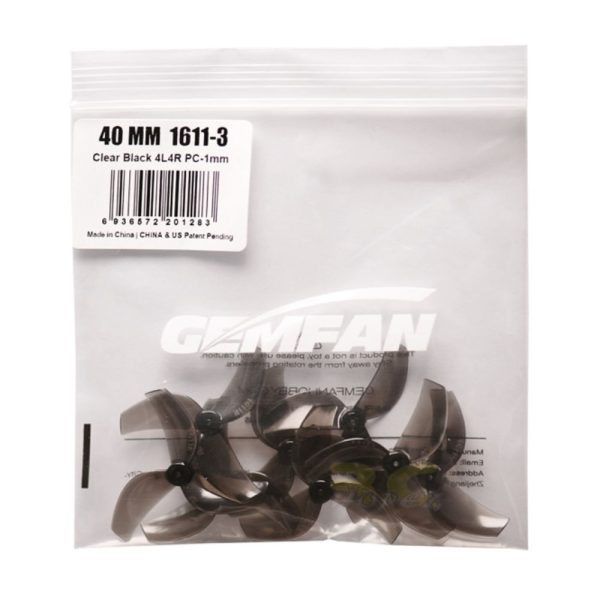 951fa50b0f8b624124d67a1e69f9ef5e.jpeg Gemfan 1611 40mm 1.6 Inch 3 Blade Propeller For Motor 0802 1102 1.0mm 1.5mm Hole for BetaFPV Pavo Femto (4 Pairs/8Pcs)
