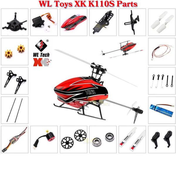Wltoys XK K110S K110 V977 RC Helicopter Accessories Canopy Motor Blade Gear ESC Main Gear Blades Shaft Servo K110S-Parts