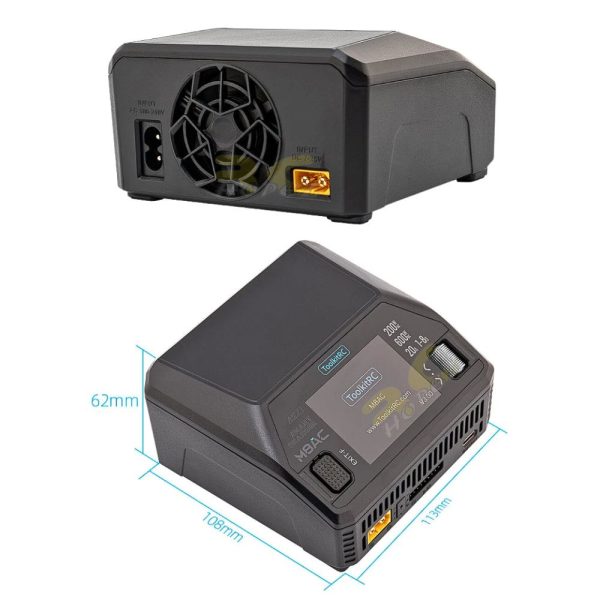 ToolkitRC M8AC Smart Balance Charger 1-8S AC 200W DC 600W 20A   For Lipo LiHV LiFe NiMh LiIon Battery UK Plug TK-M8AC
