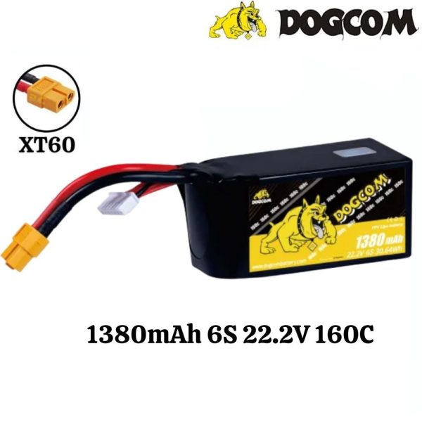 e8f625d6aa3b940481110086aafe6c79.jpeg Dogcom 22.2V 1380mAh 160C 6S Lipo Battery With XT60 Plug DCM1380/160-6S