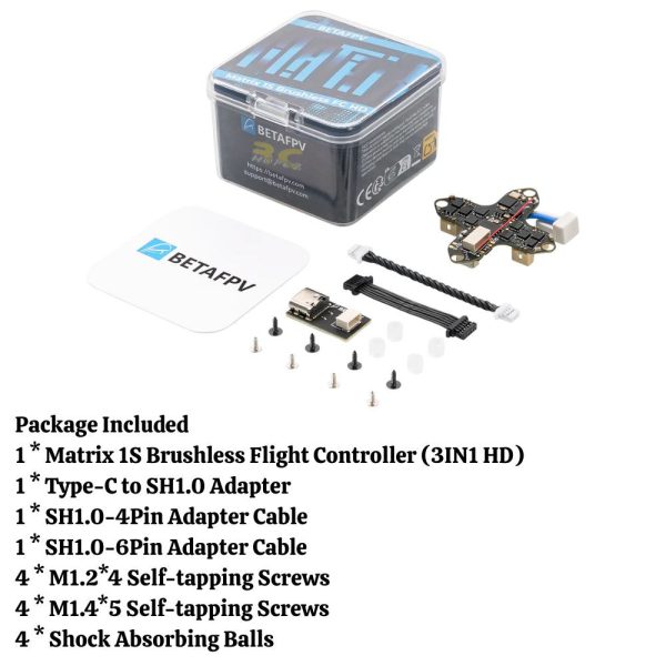 BetaFPV Matrix 1S 3in1 AIO HD 25.5x25.5mm Brushless Flight Controller 12A ESC ELRS 2.4G For Meteor75 65 Pro O4 BT-Matrix