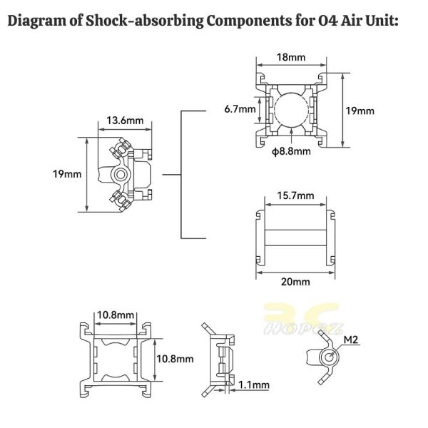 22d39cb9678c1536efe7ec33c8db172b.jpeg Betafpv Shock-absorbing Component for O4 Air Unit Camera Canopy O4 Air Unit Bracket For Meteor65 Meteor75 Pro O4 BT-0030